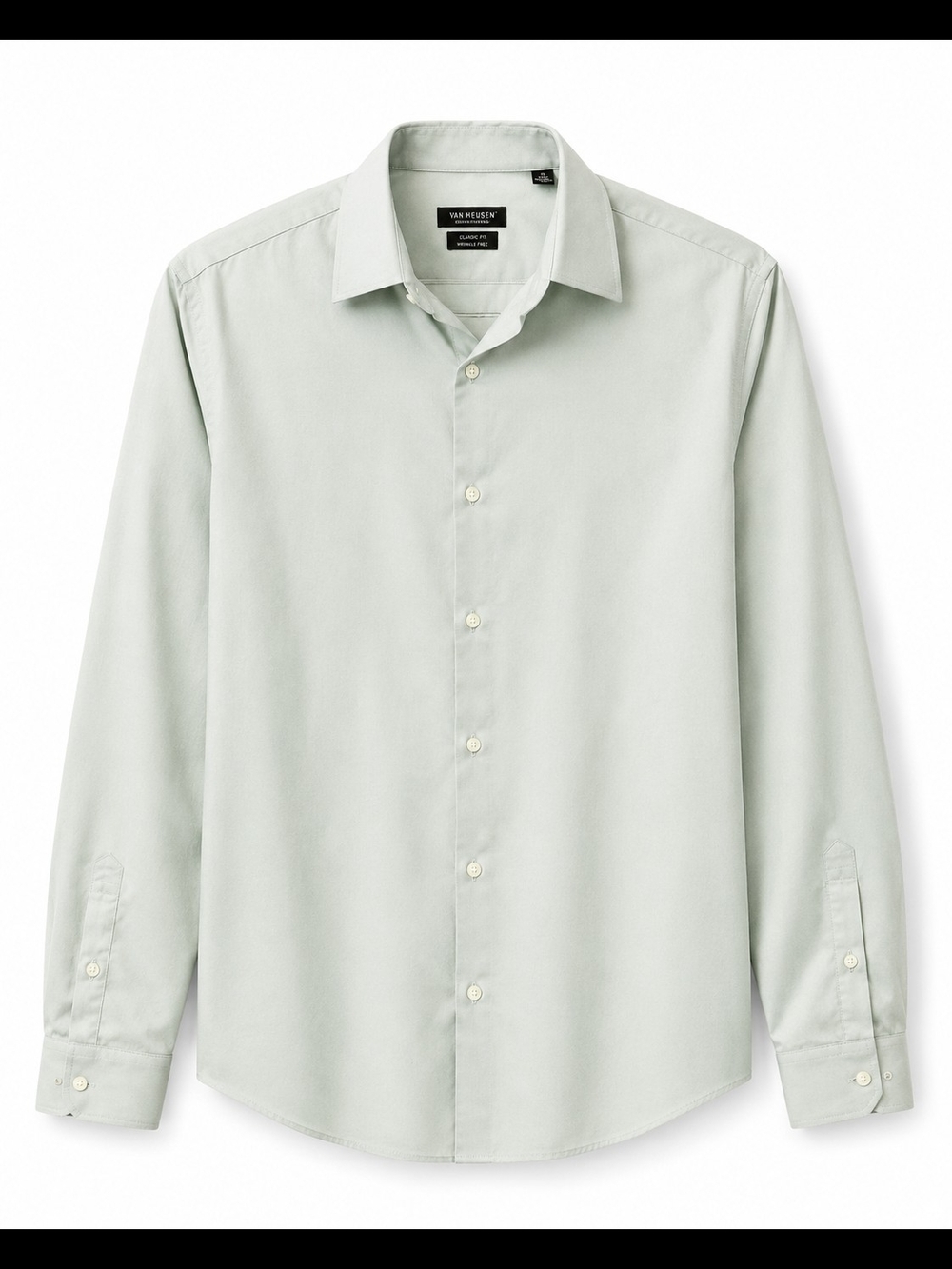 Van Heusen Men's Pale Mint Button-Down Dress Shirt Extra Slim 16.5